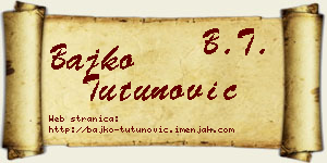 Bajko Tutunović vizit kartica